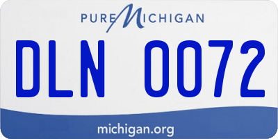 MI license plate DLN0072