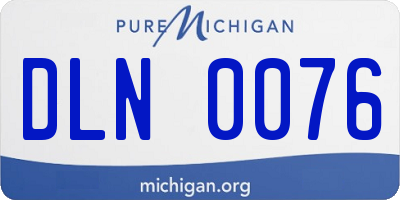 MI license plate DLN0076