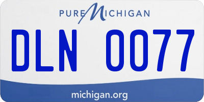 MI license plate DLN0077