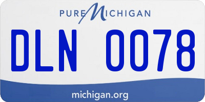 MI license plate DLN0078