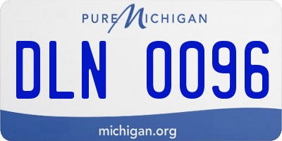 MI license plate DLN0096