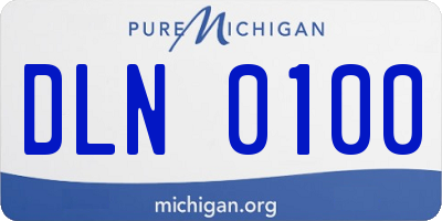 MI license plate DLN0100