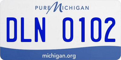 MI license plate DLN0102