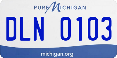 MI license plate DLN0103
