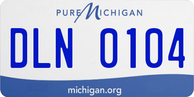 MI license plate DLN0104