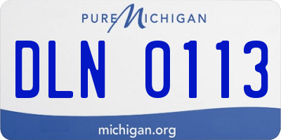 MI license plate DLN0113