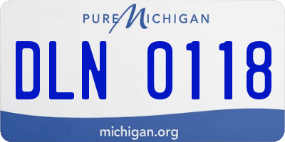 MI license plate DLN0118