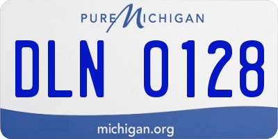 MI license plate DLN0128