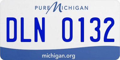MI license plate DLN0132