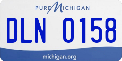 MI license plate DLN0158