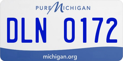 MI license plate DLN0172