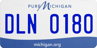 MI license plate DLN0180
