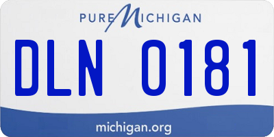 MI license plate DLN0181