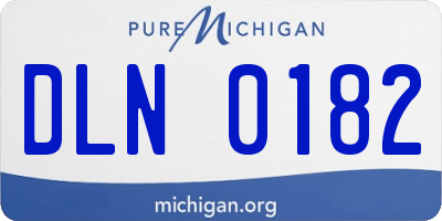 MI license plate DLN0182