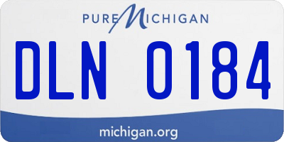 MI license plate DLN0184