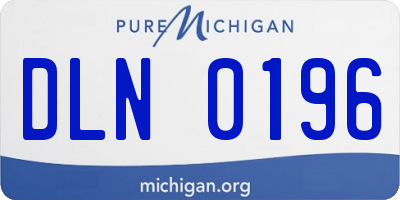 MI license plate DLN0196
