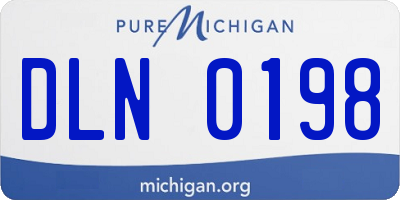 MI license plate DLN0198