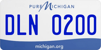 MI license plate DLN0200
