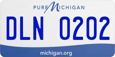 MI license plate DLN0202