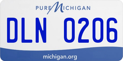 MI license plate DLN0206