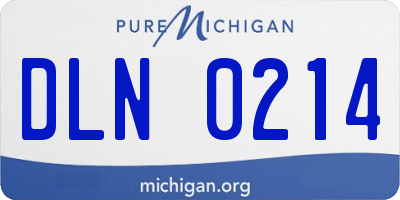 MI license plate DLN0214