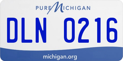 MI license plate DLN0216