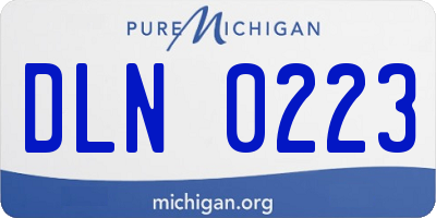 MI license plate DLN0223