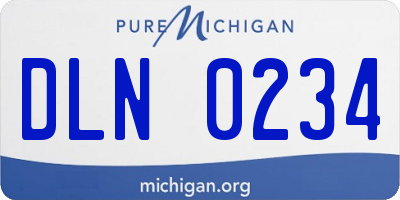 MI license plate DLN0234