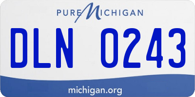 MI license plate DLN0243