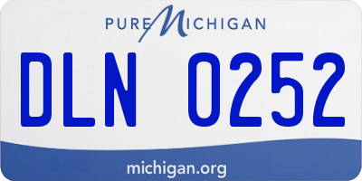 MI license plate DLN0252