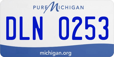 MI license plate DLN0253