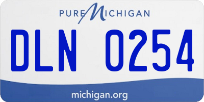 MI license plate DLN0254