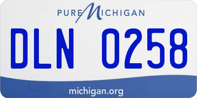 MI license plate DLN0258