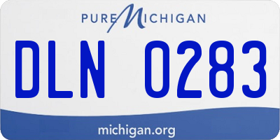 MI license plate DLN0283