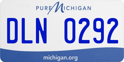 MI license plate DLN0292