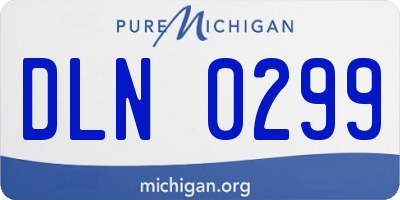 MI license plate DLN0299