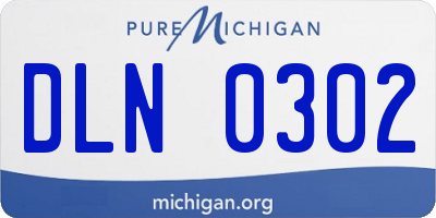 MI license plate DLN0302