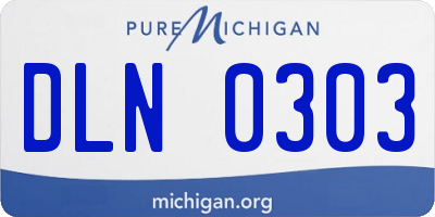 MI license plate DLN0303