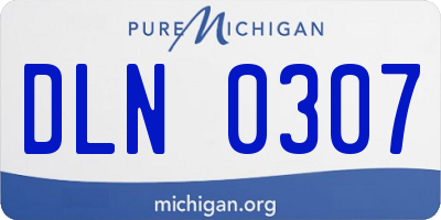 MI license plate DLN0307