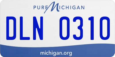MI license plate DLN0310