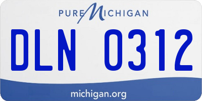 MI license plate DLN0312