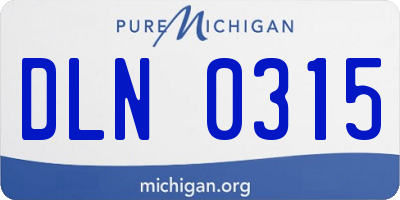 MI license plate DLN0315