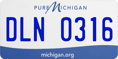 MI license plate DLN0316