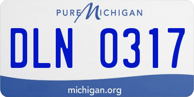 MI license plate DLN0317