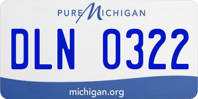 MI license plate DLN0322