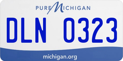MI license plate DLN0323