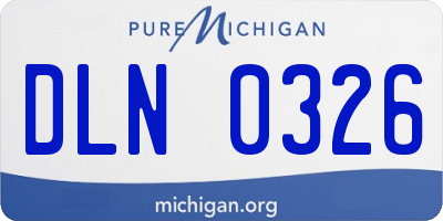 MI license plate DLN0326