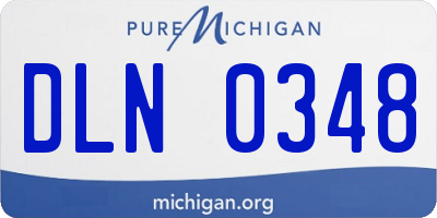 MI license plate DLN0348