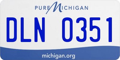 MI license plate DLN0351