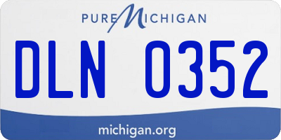 MI license plate DLN0352